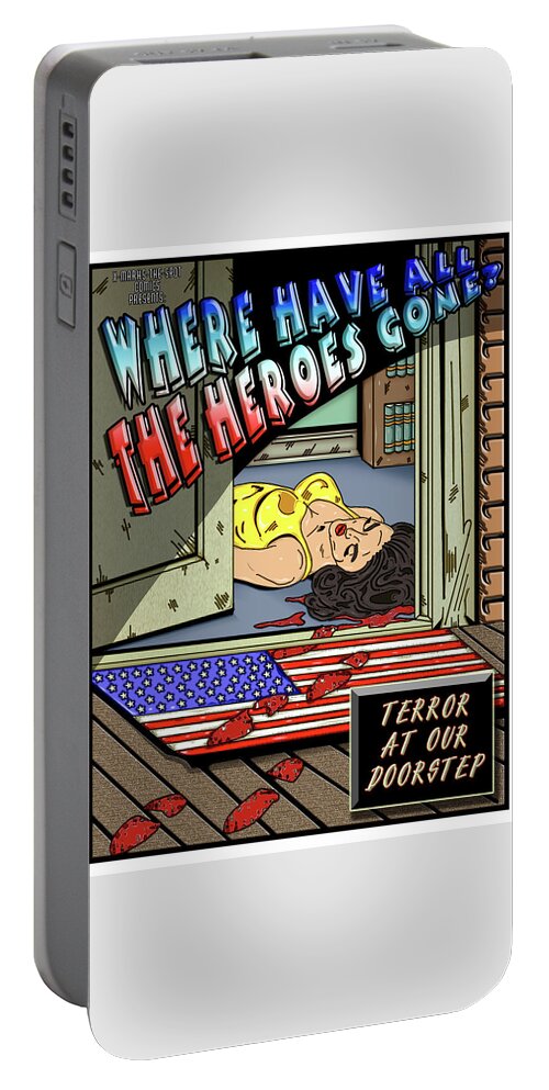 Illustration Portable Battery Charger featuring the digital art Untitled #6 from the Where Have All The Heroes Gone Series by Christopher W Weeks