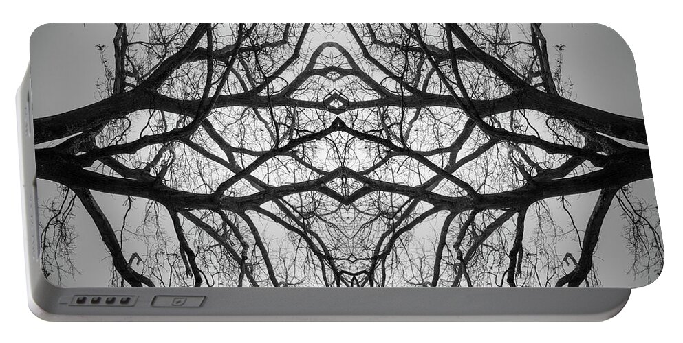 Abstract Portable Battery Charger featuring the photograph Untitled XV BW by David Gordon