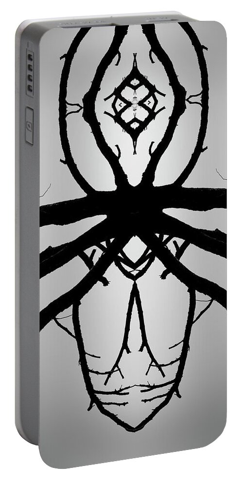 Abstract Portable Battery Charger featuring the photograph Untitled XVI BW by David Gordon