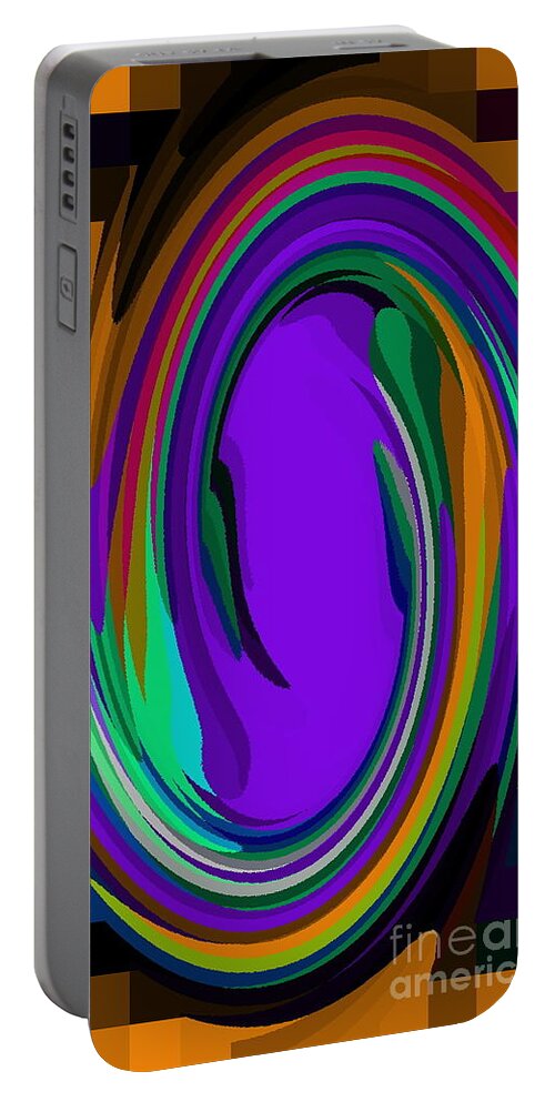 Colorful Swirls And Turns Collectible Fine Art C Spandau Canadian Wearable Designs Canadian Artist Portable Battery Charger featuring the painting Colorful Swirls And Turns Collectible Fine Art C Spandau Canadian Wearable Designs Canadian Artist by Carole Spandau