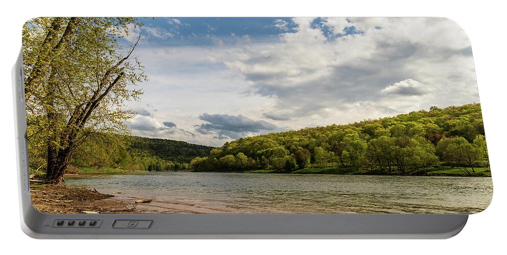 Rivers Portable Battery Charger featuring the photograph Upper Delaware River - Ten Mile by Amelia Pearn