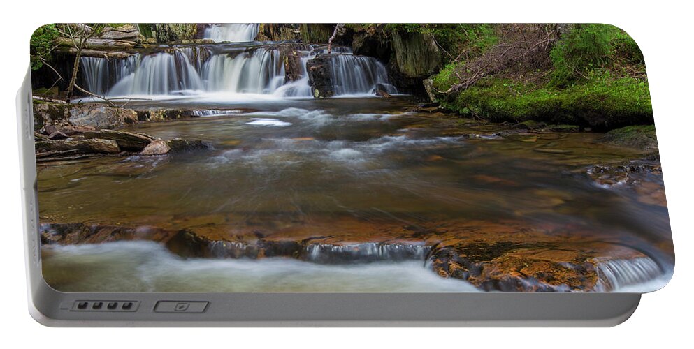 Upper Portable Battery Charger featuring the photograph Upper Nathan Pond Brook Cascade by Chris Whiton
