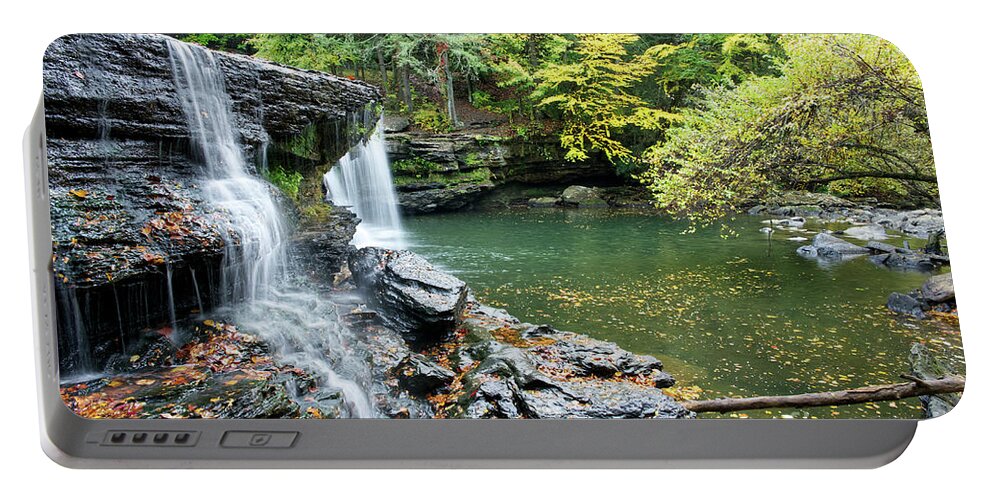Waterfall Portable Battery Charger featuring the photograph Upper Potter's Falls 3 by Phil Perkins