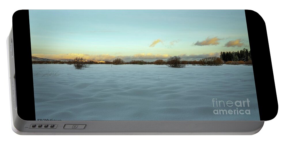 California Portable Battery Charger featuring the photograph Upper Truckee River Marsh sunrise after the storm, El Dorado National Forest, California, U. S. A. by PROMedias US
