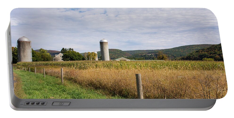Autumn Portable Battery Charger featuring the photograph Upstate New York Farm Country by Angie Tirado