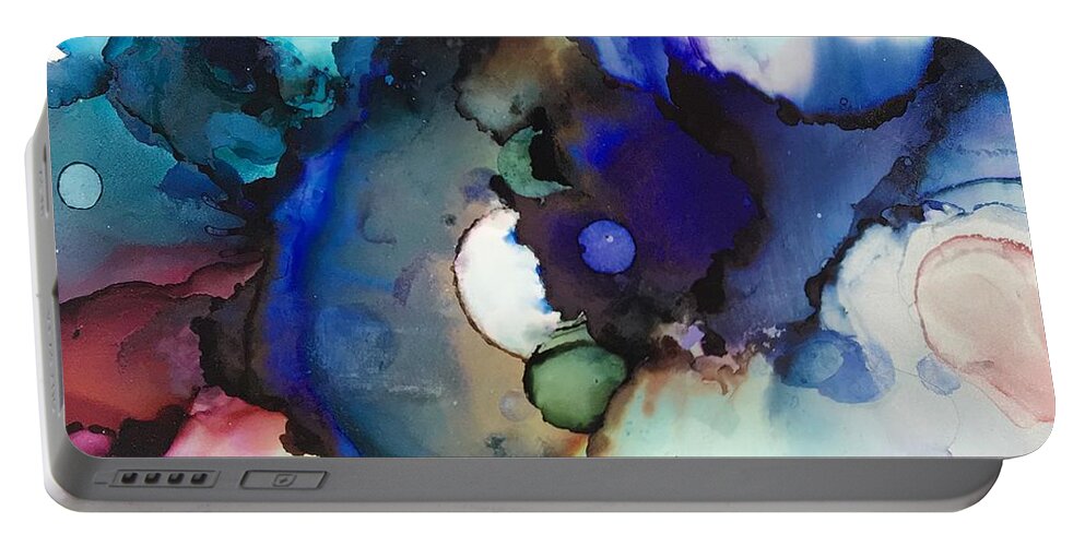 Abstract Art Portable Battery Charger featuring the painting Urban clouds II by Eric Fischer