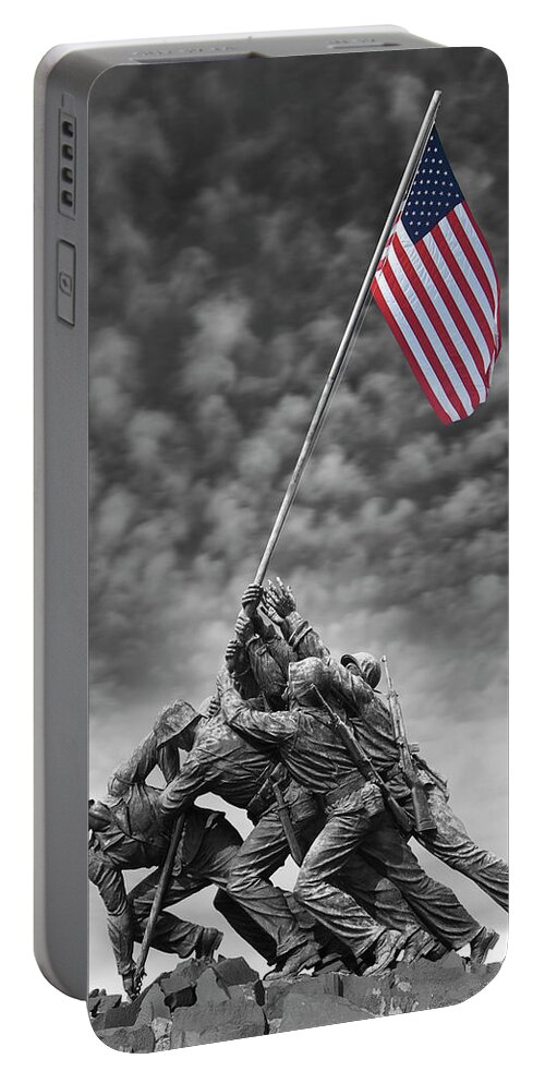 Marine Corp Portable Battery Charger featuring the photograph US Marine Corps War Memorial by Mike McGlothlen