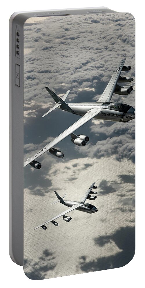 U.s. Air Force Portable Battery Charger featuring the digital art USAF Boeing B-47E Stratojets by Erik Simonsen