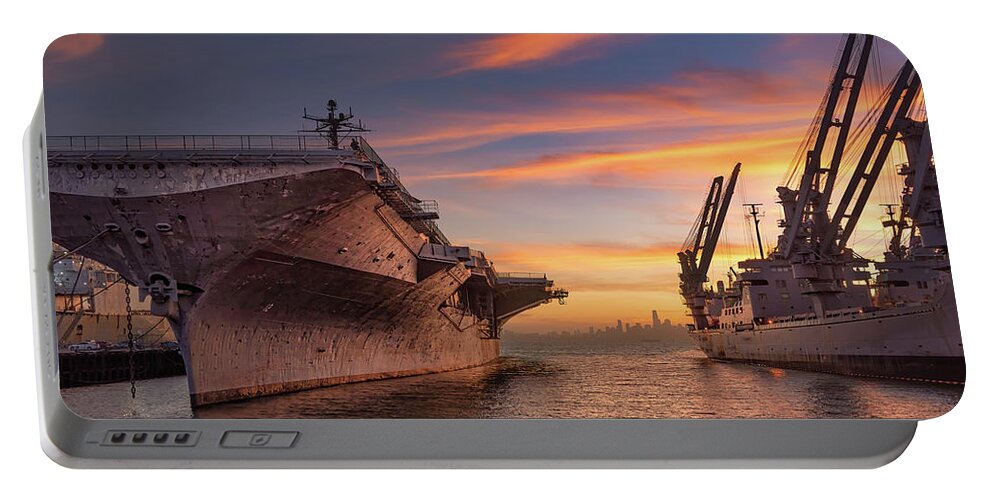 Alameda Portable Battery Charger featuring the photograph USS Hornet Museum by Laura Macky