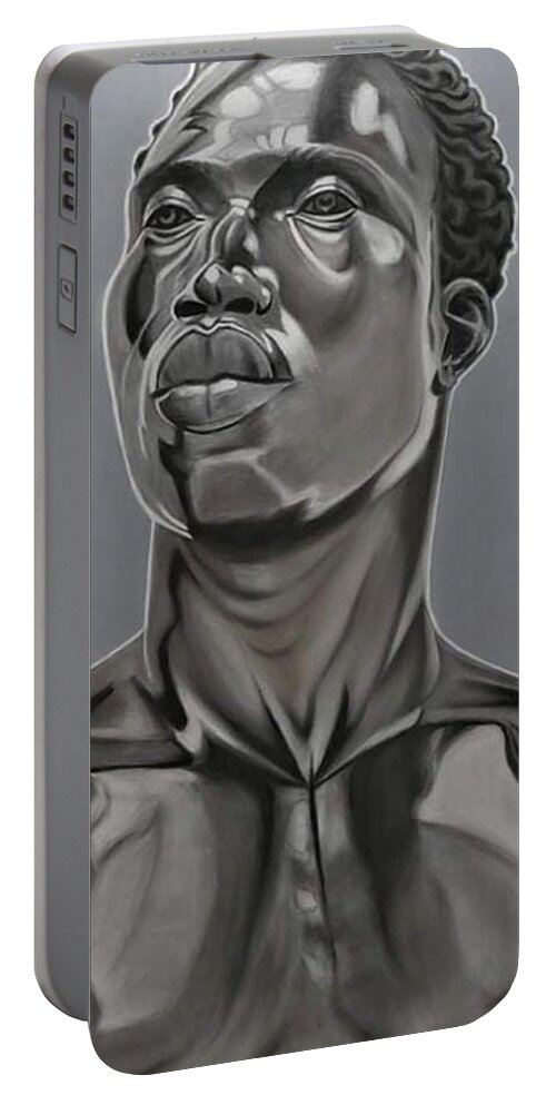  Portable Battery Charger featuring the mixed media Valor by Bryon Stewart