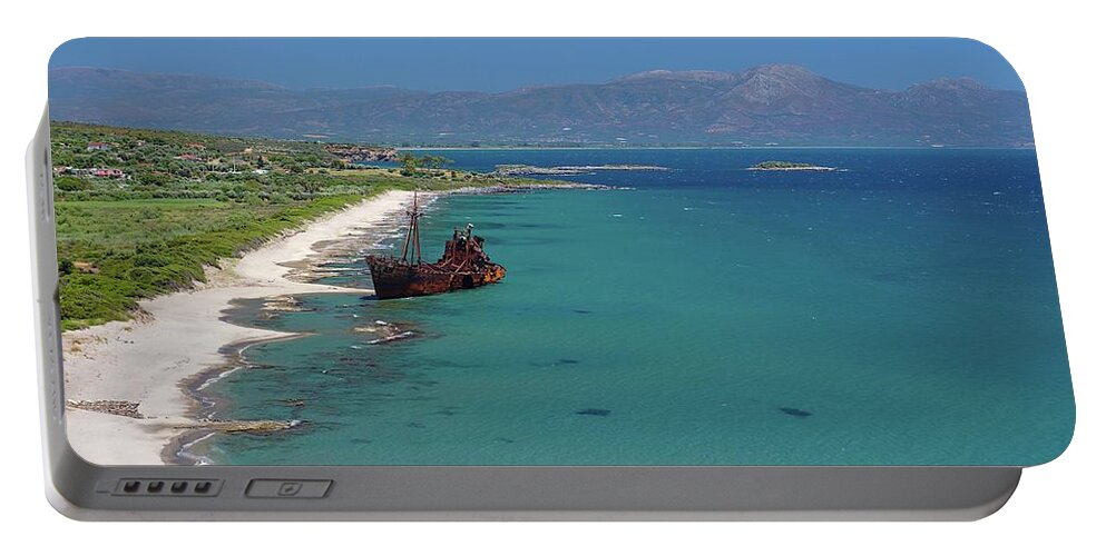 Beach Portable Battery Charger featuring the photograph Valtaki Beach in Mani, Greece by Sean Hannon