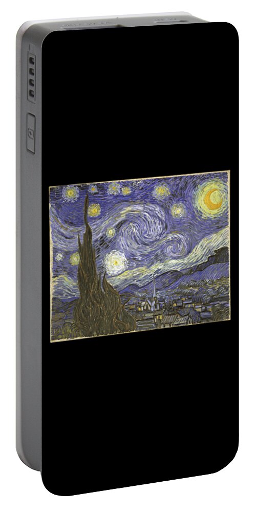 Cool Portable Battery Charger featuring the digital art Van Goh Starry Night by Flippin Sweet Gear
