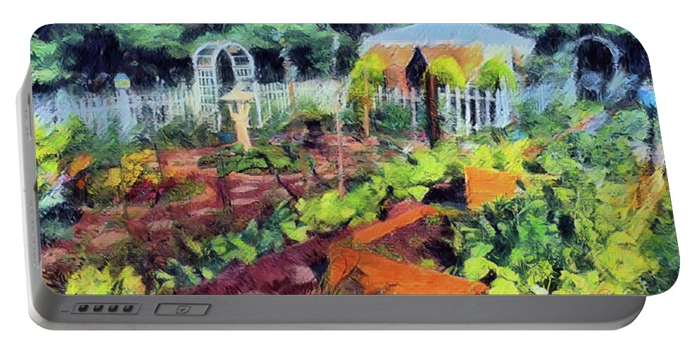 Garden Portable Battery Charger featuring the painting Vegetable Garden by Joel Smith