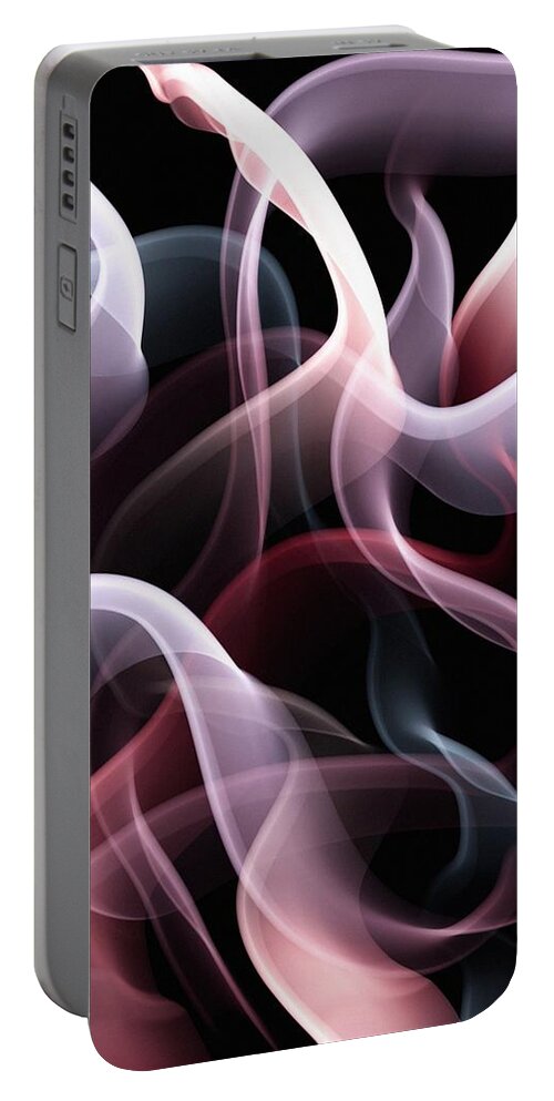 Veil Portable Battery Charger featuring the digital art Veil Abstract - Reds by Marianna Mills