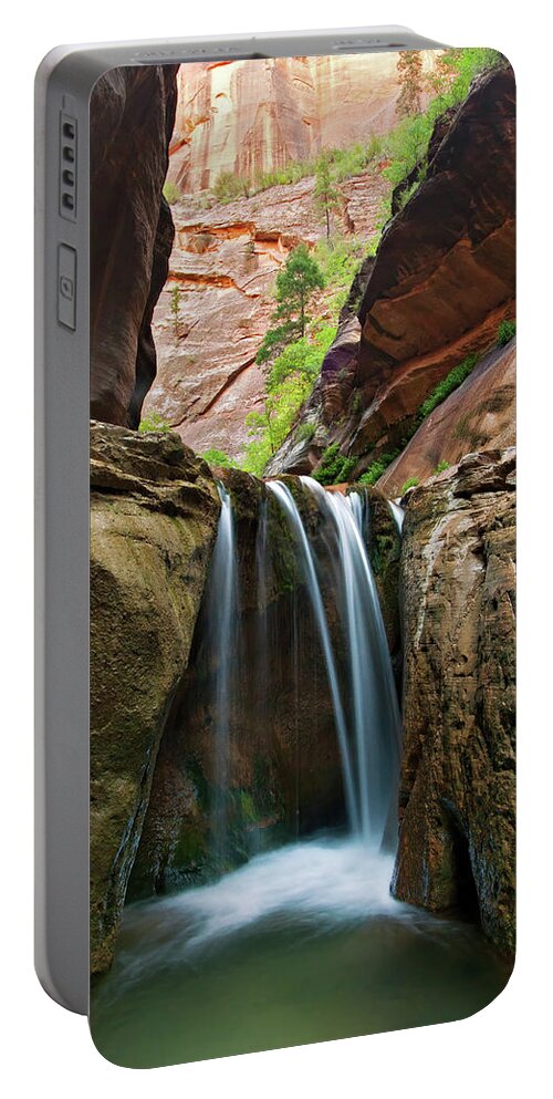 Veiled Falls Narrows Portable Battery Charger featuring the photograph Veiled Falls by Wesley Aston