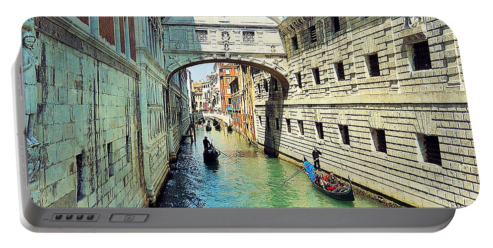 Bridge Of Sighs Portable Battery Charger featuring the photograph Venice Series 3 by Ramona Matei