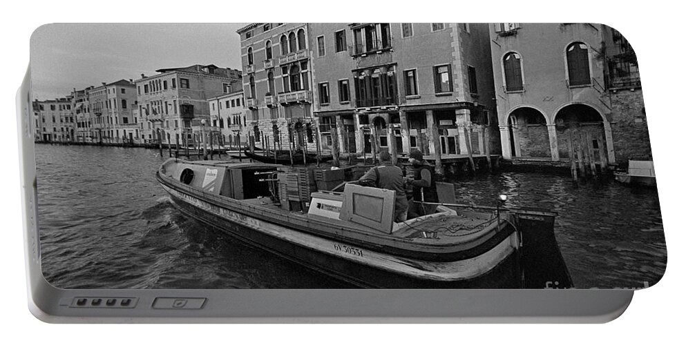 Venice Portable Battery Charger featuring the photograph Venice Transport Boat by Riccardo Mottola