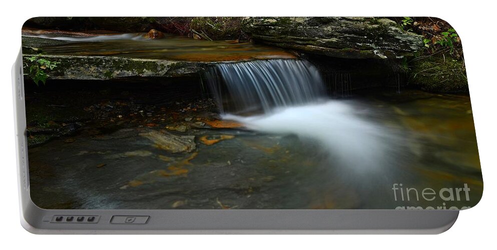 Waterfalls Portable Battery Charger featuring the photograph Vermont Falls by Steve Brown