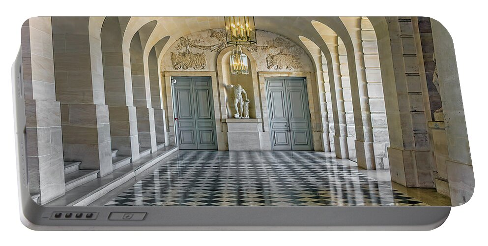 Versailles Portable Battery Charger featuring the photograph Versailles Palace Hallway by Elaine Teague