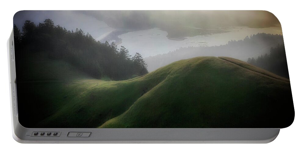 Bolinas Portable Battery Charger featuring the photograph view from Ridgecrest Boulevard by Donald Kinney