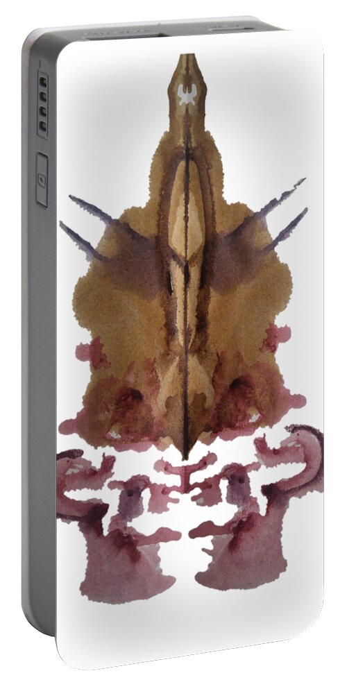 Abstract Portable Battery Charger featuring the painting Viking Helmet by Stephenie Zagorski