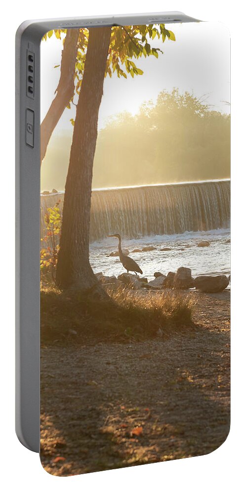 Morning Glow Portable Battery Charger featuring the photograph Village Park Sunrise by James Meyer