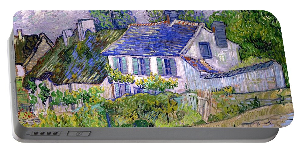 Vincent Van Gogh Houses At Auvers Portable Battery Charger featuring the painting Vincent van Gogh - Houses at Auvers by Alexandra Arts