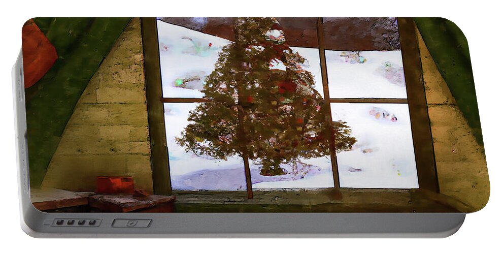 Christmas Portable Battery Charger featuring the digital art Vintage Christmas by Alison Frank