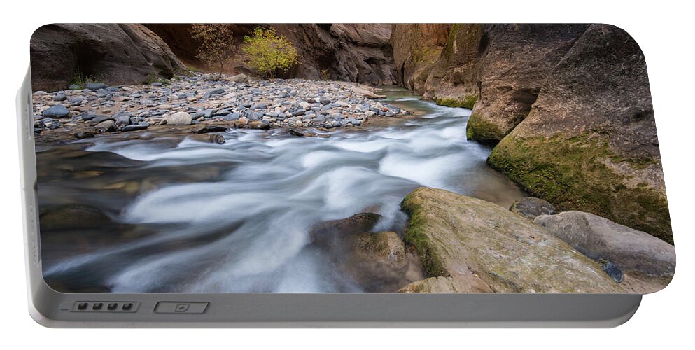 Zion Portable Battery Charger featuring the photograph Virgin River Narrows by Wesley Aston