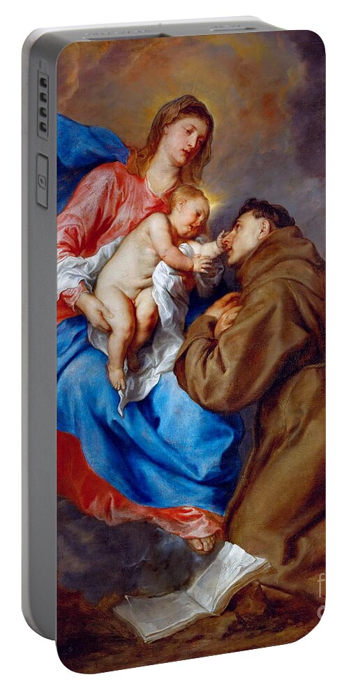Vision Of St. Antony Of Padua Portable Battery Charger featuring the painting Vision of St. Antony of Padua by Sir Anthony van Dyck