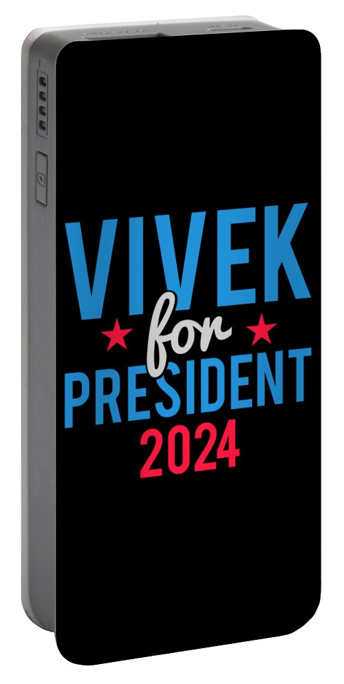 Cool Portable Battery Charger featuring the digital art Vivek Ramaswamy for President 2024 by Flippin Sweet Gear