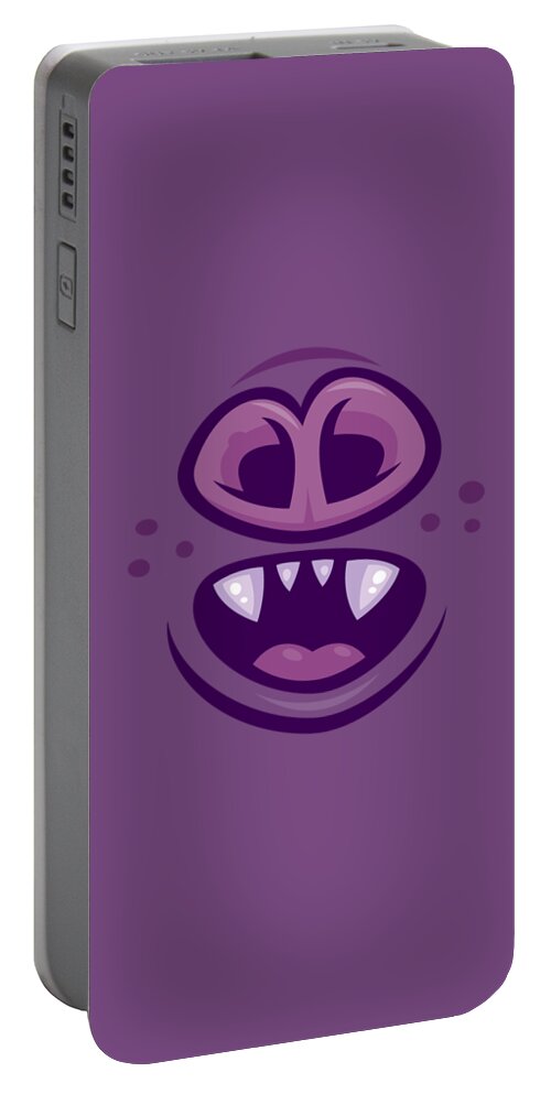 Vampire Portable Battery Charger featuring the digital art Wacky Vampire Bat Mouth and Nose by John Schwegel