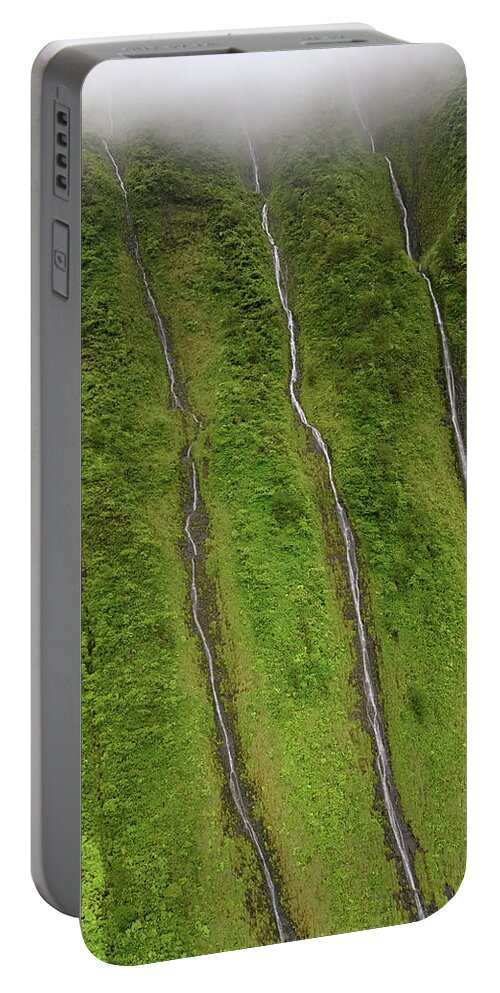 Waialeale Waterfalls Portable Battery Charger featuring the photograph Wai'ale'ale Falls Seven Wall Of Tears by Steven Sparks