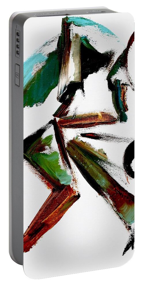 Saxophone Portable Battery Charger featuring the painting Wail / process one by Martel Chapman