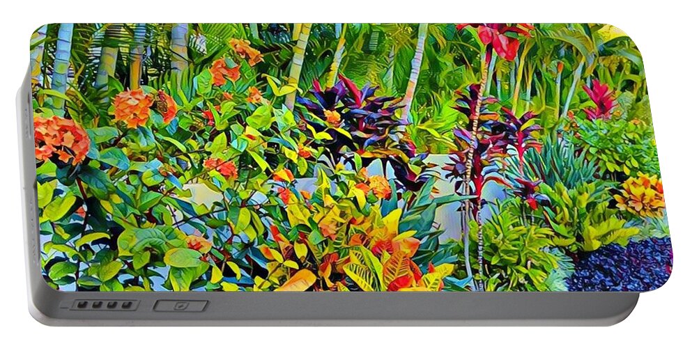  Portable Battery Charger featuring the painting Wailea by Leo and Marilyn Smith