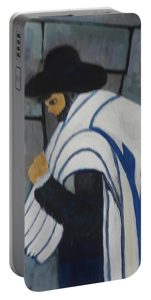 Wailing Wall Portable Battery Charger featuring the painting Wailing WAll by Gabby Tary