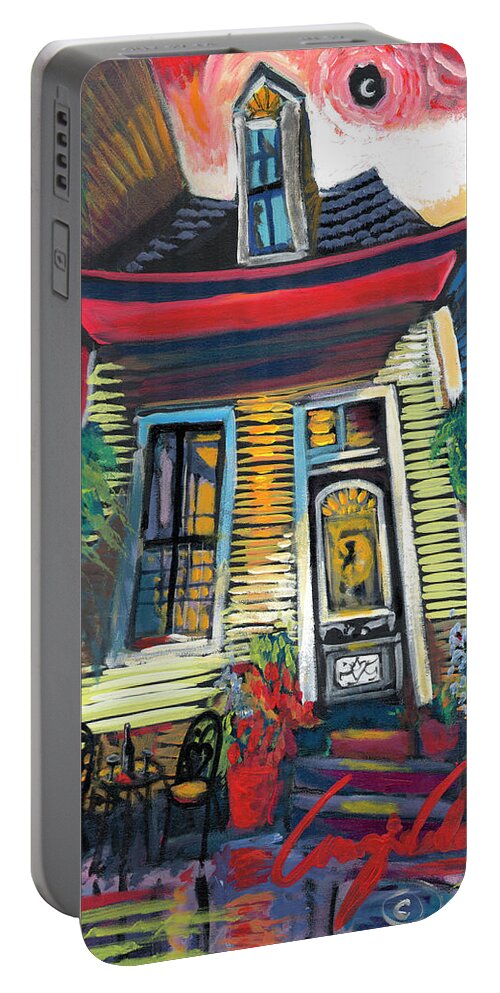Waiting For You Portable Battery Charger featuring the painting Waiting For You by Amzie Adams