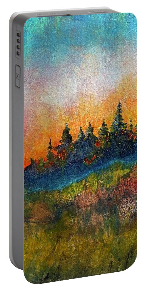 Trees Portable Battery Charger featuring the painting Waiting by Tonja Opperman