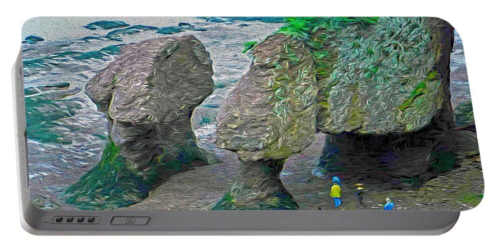 Hopewell Rocks Portable Battery Charger featuring the photograph Walk Among Giants by Carol Randall