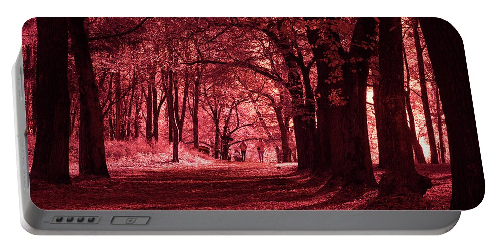 Forest Portable Battery Charger featuring the photograph Walking down an enchanted alley by Maria Dimitrova