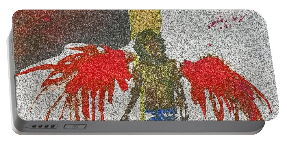 Digital Portable Battery Charger featuring the painting Walking Warrior by Alexandra Vusir