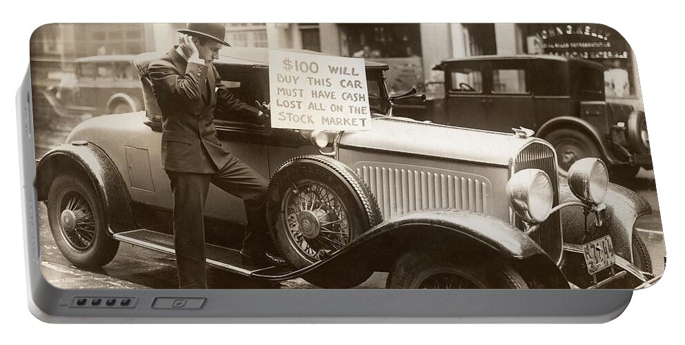 1929 Portable Battery Charger featuring the photograph Wall Street Crash, 1929 by Granger