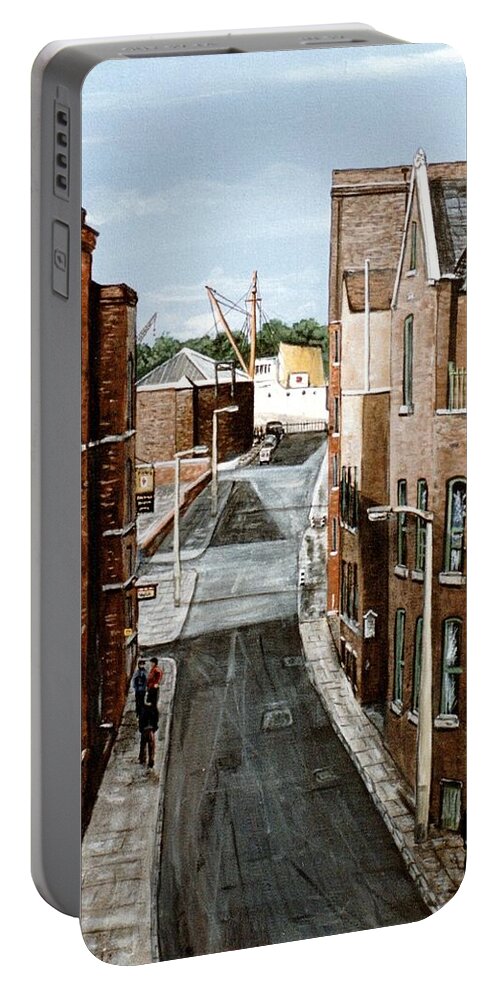 Wapping Portable Battery Charger featuring the painting Wapping Lane Wapping London by Mackenzie Moulton