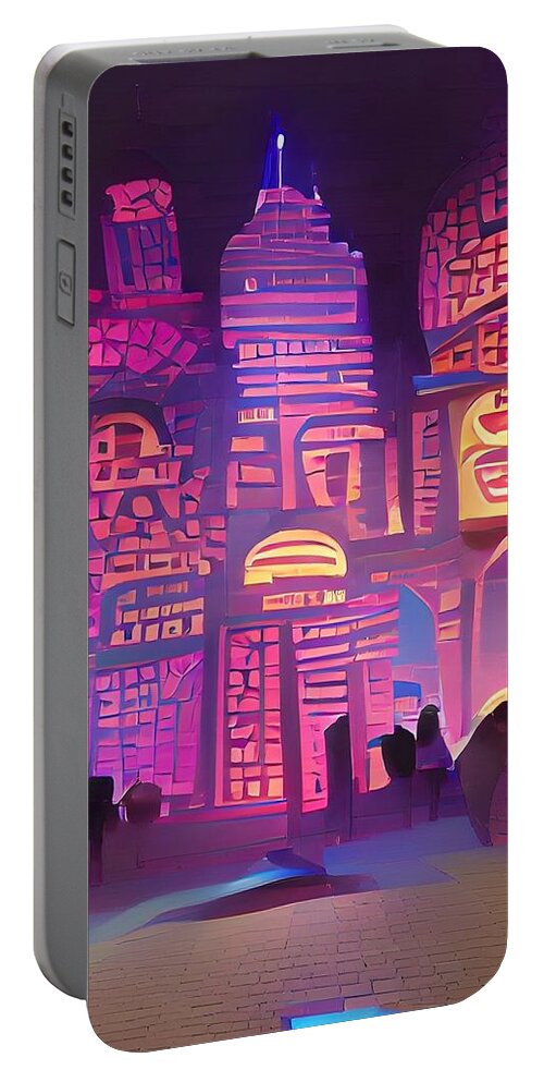  Portable Battery Charger featuring the digital art Warm Palace by Rod Turner