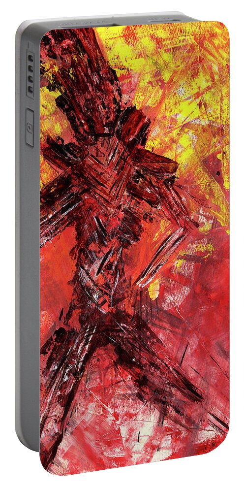 Warrior Within Portable Battery Charger featuring the painting Warrior Within by Tessa Evette
