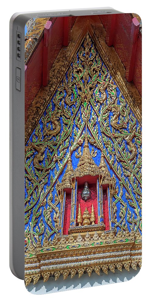 Scenic Portable Battery Charger featuring the photograph Wat Maha Pruettharam Assembly Hall Gable DTHB2271 by Gerry Gantt