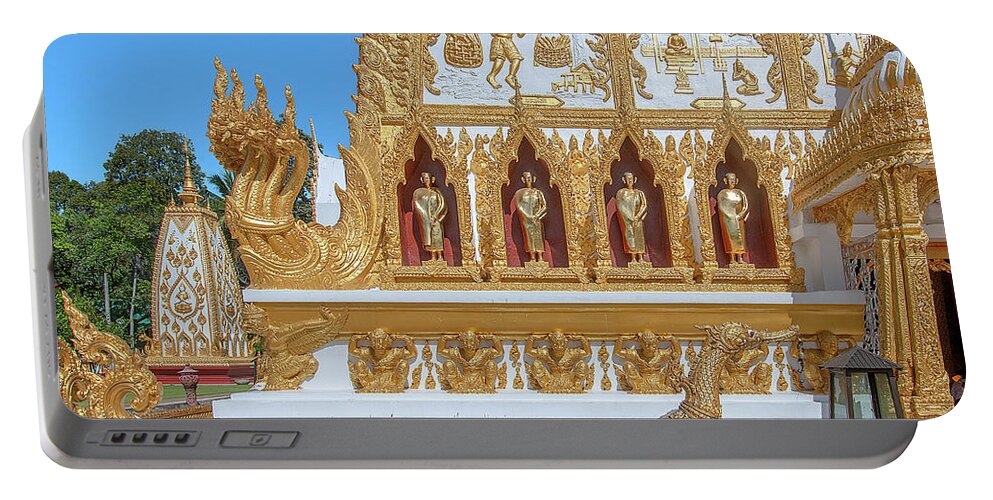 Scenic Portable Battery Charger featuring the photograph Wat Nong Bua West Side of Phra That Chedi Si Maha Pho Base DTHU1247 by Gerry Gantt