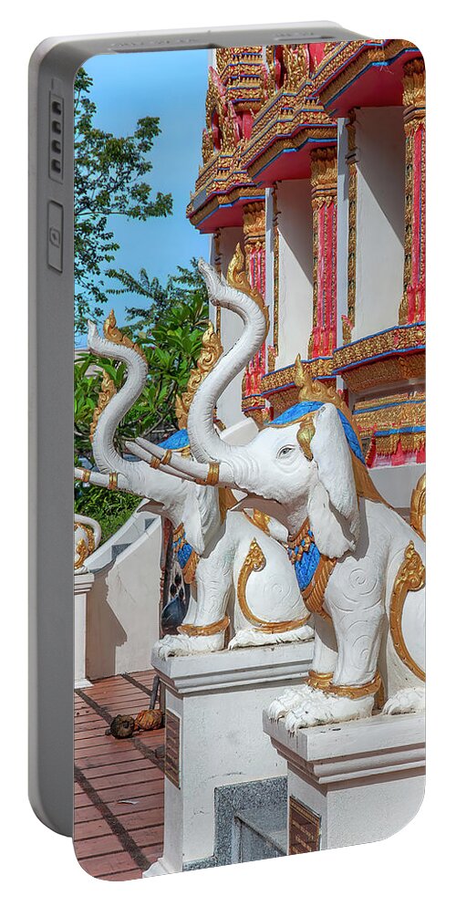 Scenic Portable Battery Charger featuring the photograph Wat Phra In Plaeng Phra Ubosot Khochasi Guardians DTHNP0202 by Gerry Gantt