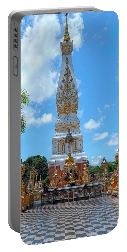 Scenic Portable Battery Charger featuring the photograph Wat Phra That Phanom Phra Chedi and Buddha Images DTHNP0007 by Gerry Gantt