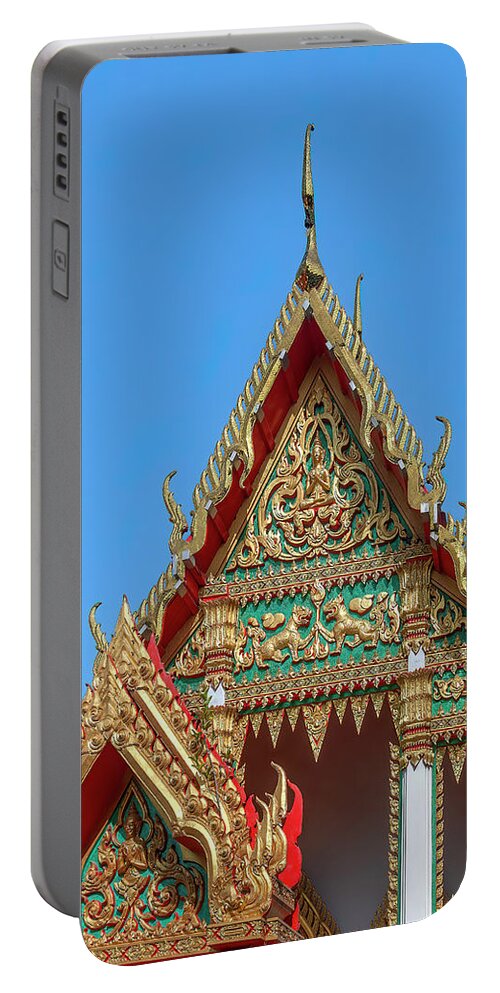 Scenic Portable Battery Charger featuring the photograph Wat Sing Thong Phra Wihan Gable and Wall Gate DTHNB0019 by Gerry Gantt